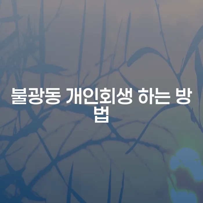 불광동 개인회생, 어떻게 시작해야 할까요?