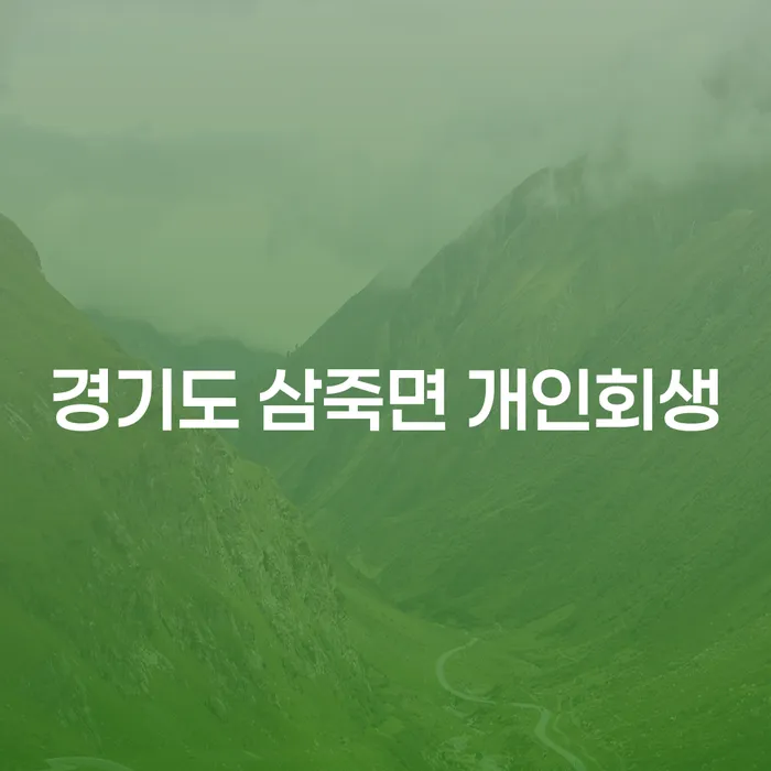 경기도 삼죽면 개인회생 신청, 어떻게 시작해야 할까요?